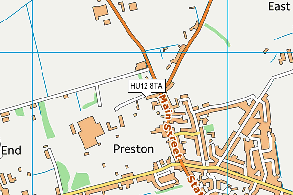 HU12 8TA map - OS VectorMap District (Ordnance Survey)