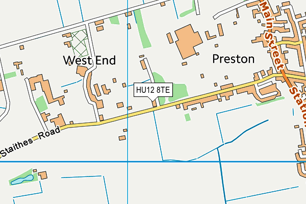 HU12 8TE map - OS VectorMap District (Ordnance Survey)