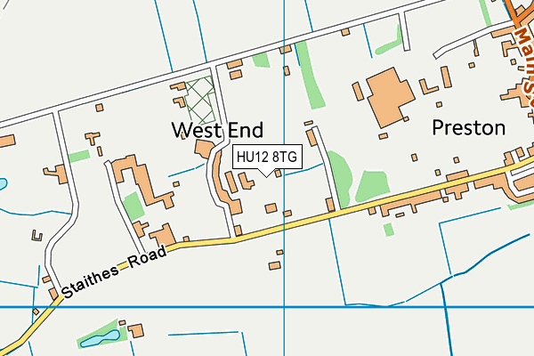 HU12 8TG map - OS VectorMap District (Ordnance Survey)