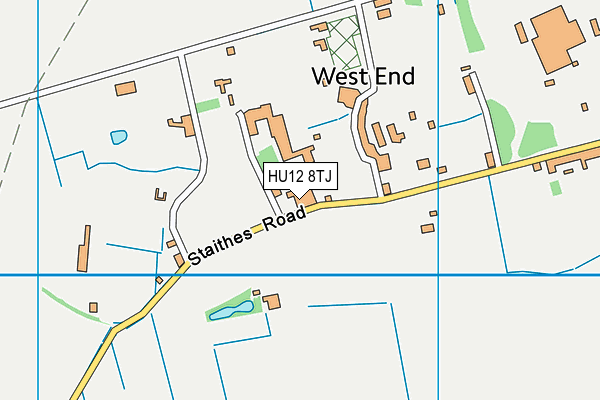 HU12 8TJ map - OS VectorMap District (Ordnance Survey)