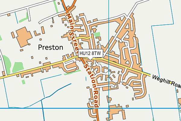 HU12 8TW map - OS VectorMap District (Ordnance Survey)