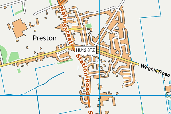 HU12 8TZ map - OS VectorMap District (Ordnance Survey)