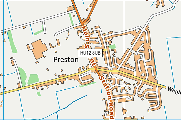 HU12 8UB map - OS VectorMap District (Ordnance Survey)