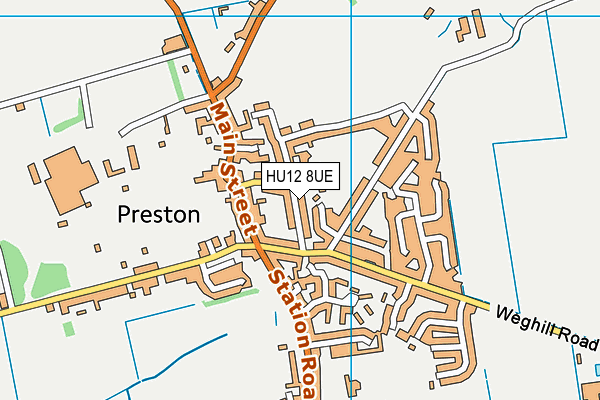 HU12 8UE map - OS VectorMap District (Ordnance Survey)
