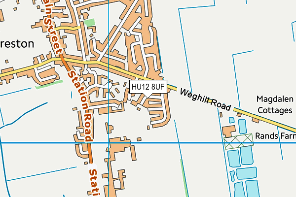 HU12 8UF map - OS VectorMap District (Ordnance Survey)