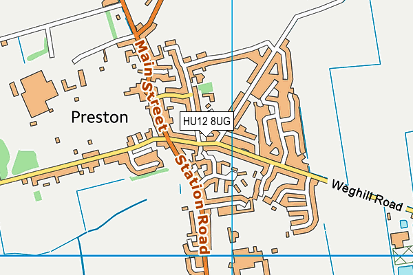 HU12 8UG map - OS VectorMap District (Ordnance Survey)