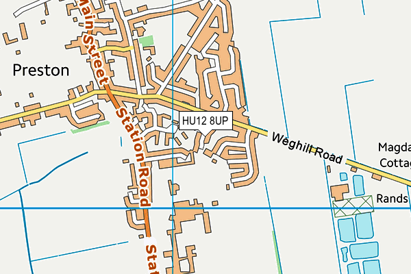 HU12 8UP map - OS VectorMap District (Ordnance Survey)
