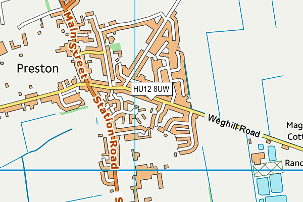 HU12 8UW map - OS VectorMap District (Ordnance Survey)