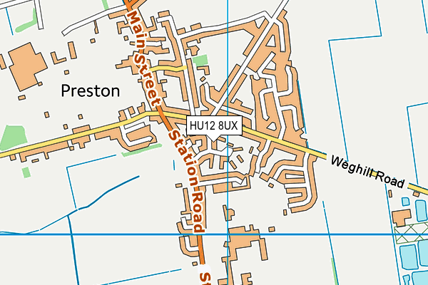 HU12 8UX map - OS VectorMap District (Ordnance Survey)