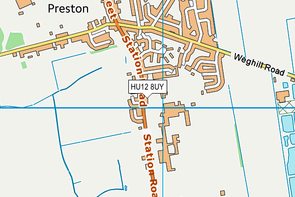 Preston Primary School map (HU12 8UY) - OS VectorMap District (Ordnance Survey)