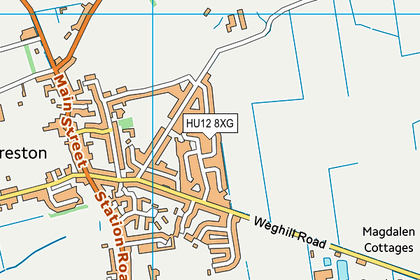 HU12 8XG map - OS VectorMap District (Ordnance Survey)