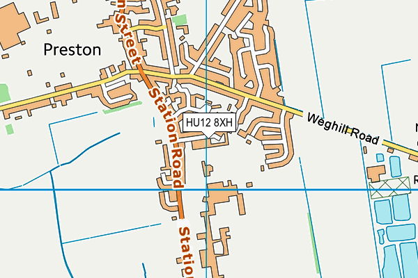 HU12 8XH map - OS VectorMap District (Ordnance Survey)