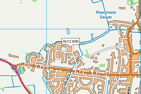 HU12 8XN map - OS VectorMap District (Ordnance Survey)