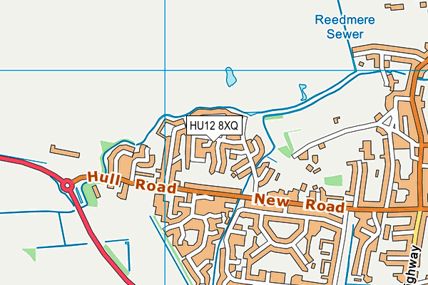 HU12 8XQ map - OS VectorMap District (Ordnance Survey)