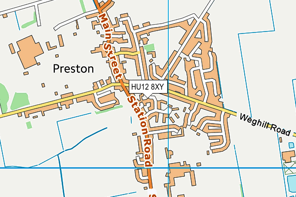 HU12 8XY map - OS VectorMap District (Ordnance Survey)