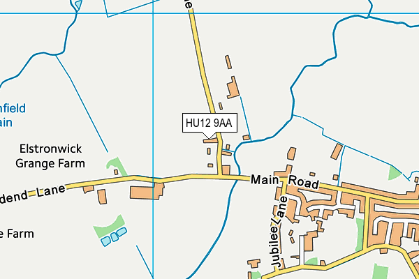 HU12 9AA map - OS VectorMap District (Ordnance Survey)