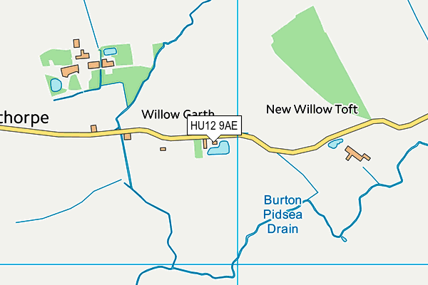 HU12 9AE map - OS VectorMap District (Ordnance Survey)