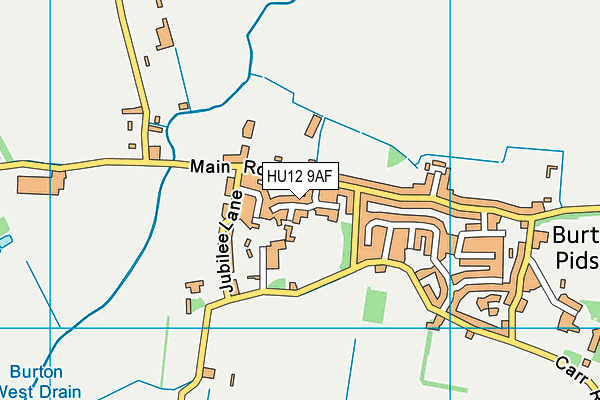 HU12 9AF map - OS VectorMap District (Ordnance Survey)