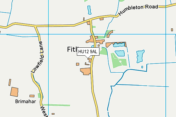 HU12 9AL map - OS VectorMap District (Ordnance Survey)