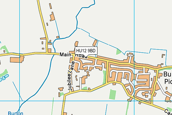 HU12 9BD map - OS VectorMap District (Ordnance Survey)