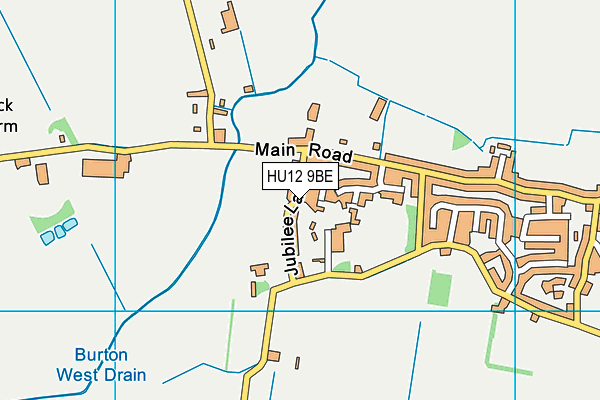 HU12 9BE map - OS VectorMap District (Ordnance Survey)