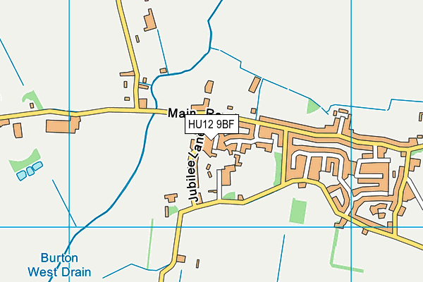 HU12 9BF map - OS VectorMap District (Ordnance Survey)