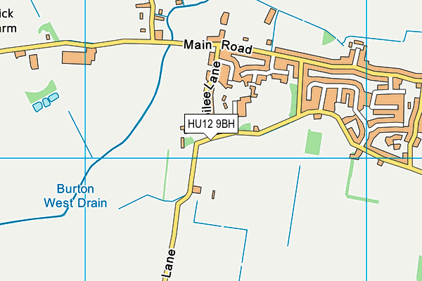 HU12 9BH map - OS VectorMap District (Ordnance Survey)