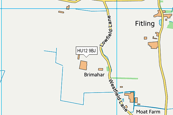 HU12 9BJ map - OS VectorMap District (Ordnance Survey)