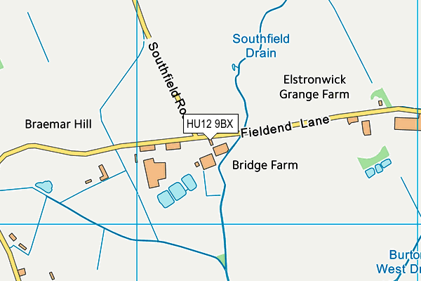 HU12 9BX map - OS VectorMap District (Ordnance Survey)