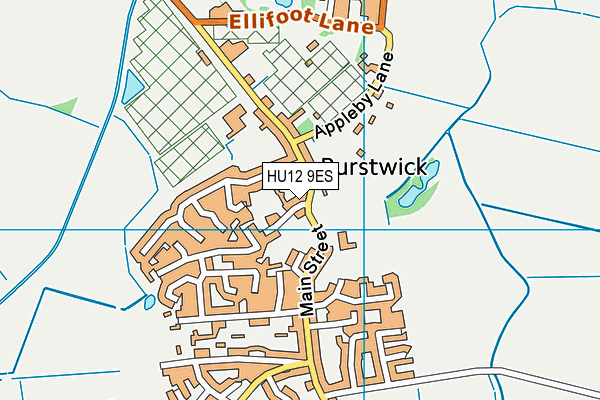 HU12 9ES map - OS VectorMap District (Ordnance Survey)