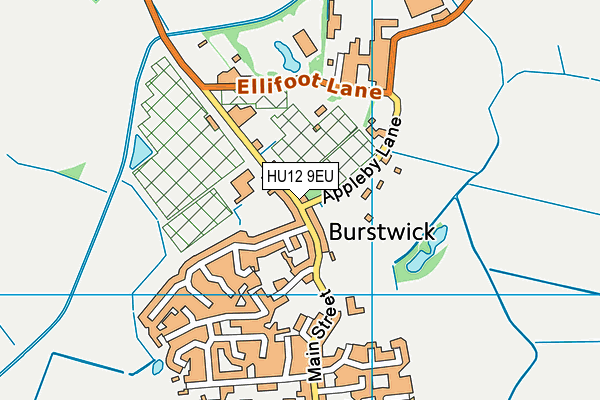 HU12 9EU map - OS VectorMap District (Ordnance Survey)