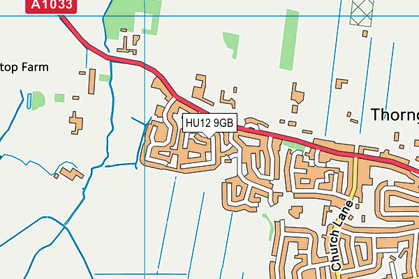 HU12 9GB map - OS VectorMap District (Ordnance Survey)