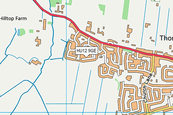 HU12 9GE map - OS VectorMap District (Ordnance Survey)