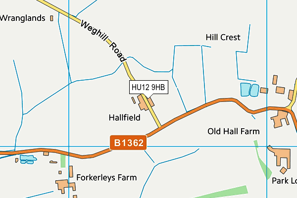 HU12 9HB map - OS VectorMap District (Ordnance Survey)