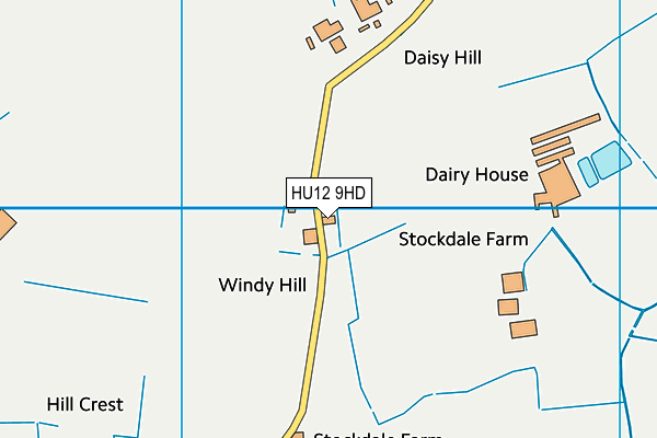 HU12 9HD map - OS VectorMap District (Ordnance Survey)