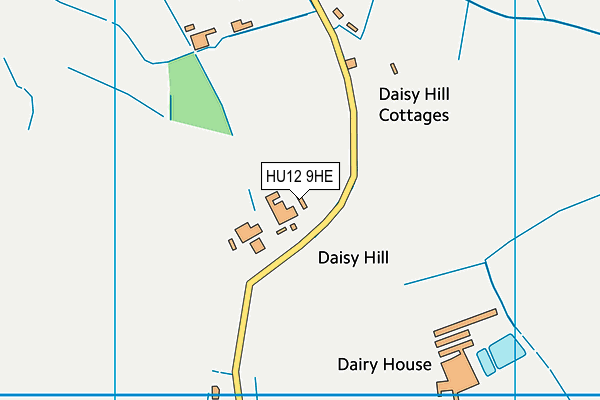 HU12 9HE map - OS VectorMap District (Ordnance Survey)