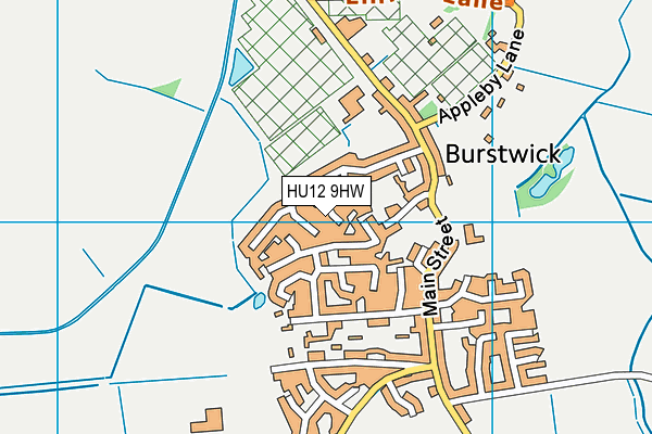 HU12 9HW map - OS VectorMap District (Ordnance Survey)