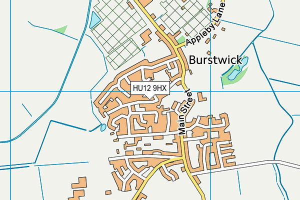 HU12 9HX map - OS VectorMap District (Ordnance Survey)