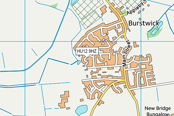 HU12 9HZ map - OS VectorMap District (Ordnance Survey)