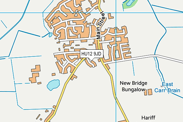 HU12 9JD map - OS VectorMap District (Ordnance Survey)