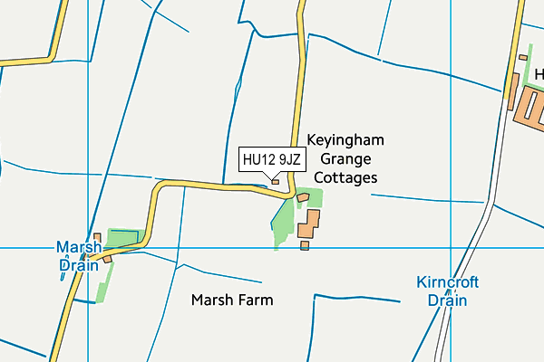 HU12 9JZ map - OS VectorMap District (Ordnance Survey)