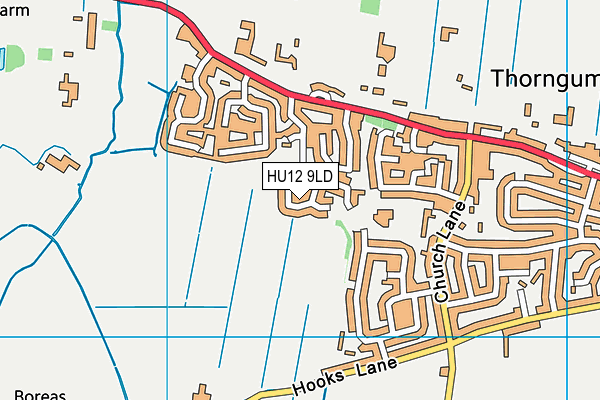 HU12 9LD map - OS VectorMap District (Ordnance Survey)