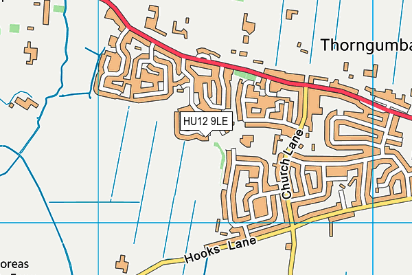 HU12 9LE map - OS VectorMap District (Ordnance Survey)