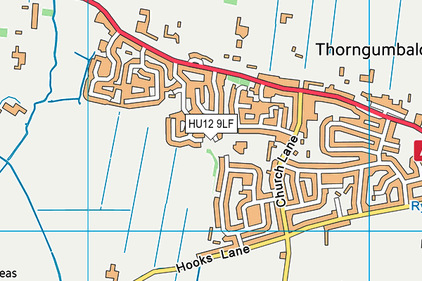 HU12 9LF map - OS VectorMap District (Ordnance Survey)