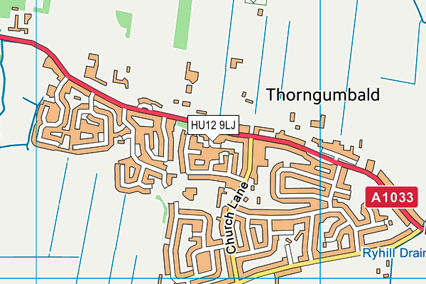 HU12 9LJ map - OS VectorMap District (Ordnance Survey)