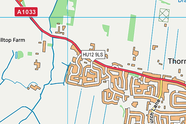HU12 9LS map - OS VectorMap District (Ordnance Survey)