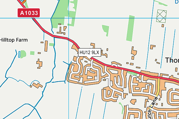 HU12 9LX map - OS VectorMap District (Ordnance Survey)