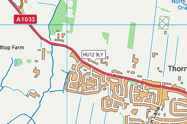 HU12 9LY map - OS VectorMap District (Ordnance Survey)
