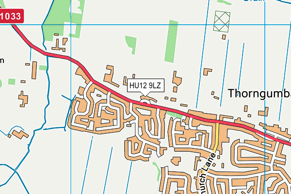 HU12 9LZ map - OS VectorMap District (Ordnance Survey)