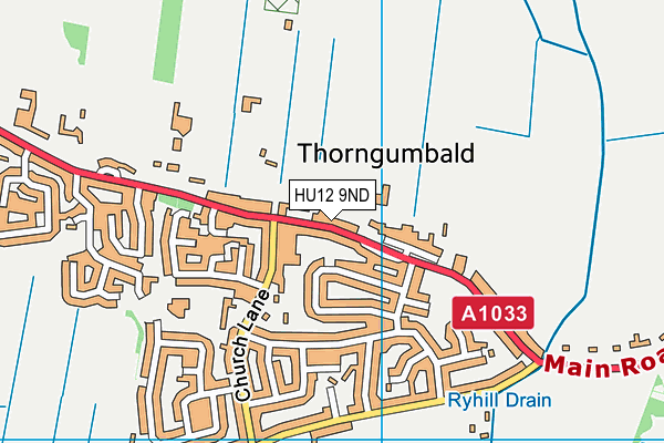 HU12 9ND map - OS VectorMap District (Ordnance Survey)